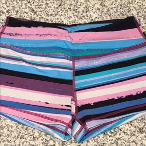 Savage Barbell Multicolor Striped Athletic Shorts